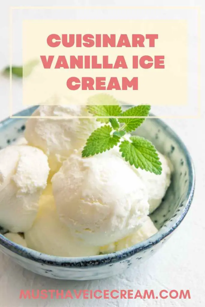 Cuisinart Vanilla Ice Cream - Pinterest