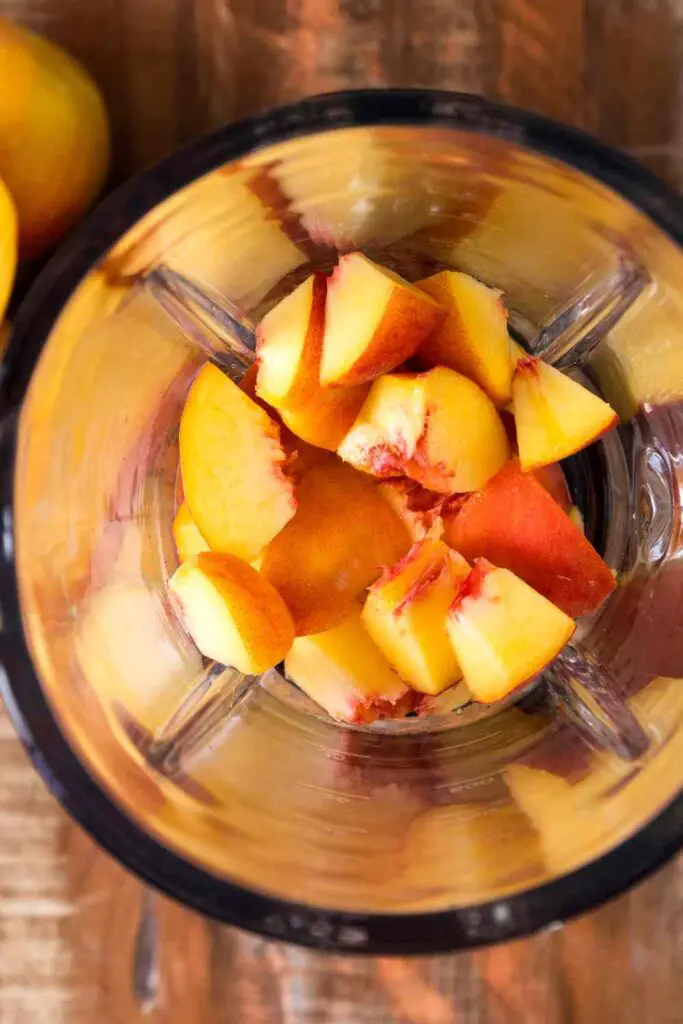 Peaches in a blender