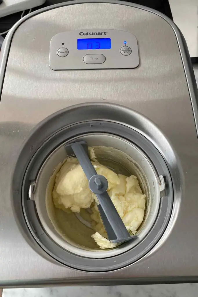 Pineapple Sorbet in Ice Cream machine